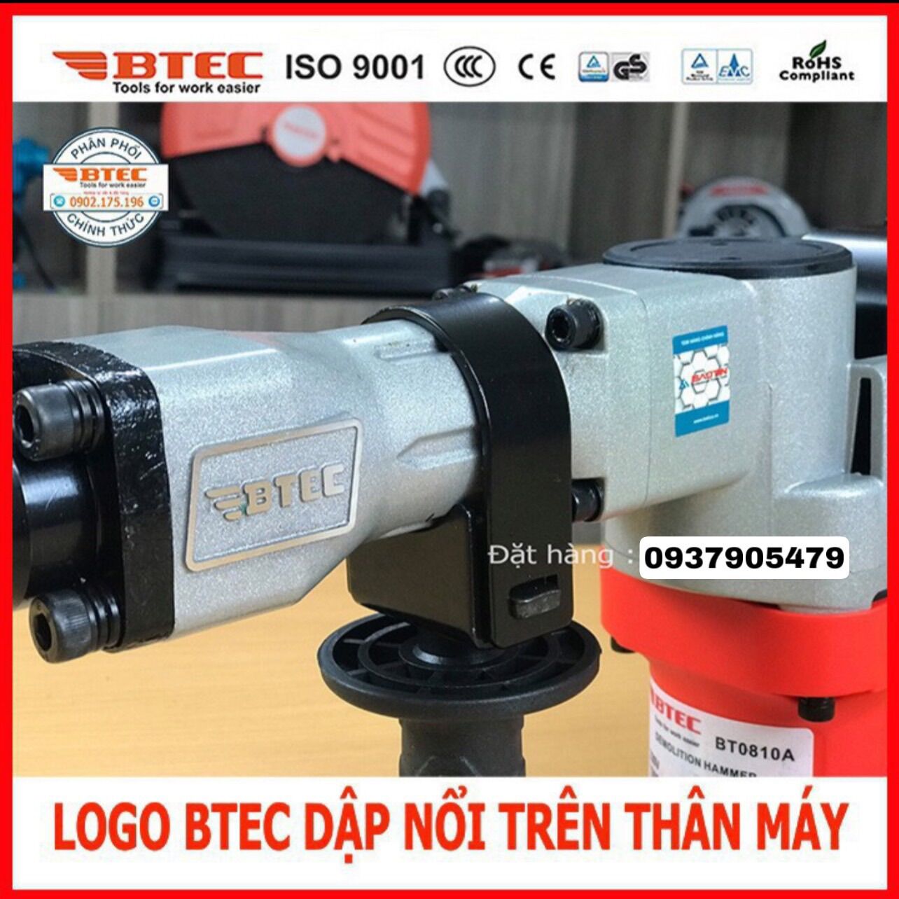 Máy Đục Bê Tông,17 Ly Btec 0810A, Công Suất 1300W
