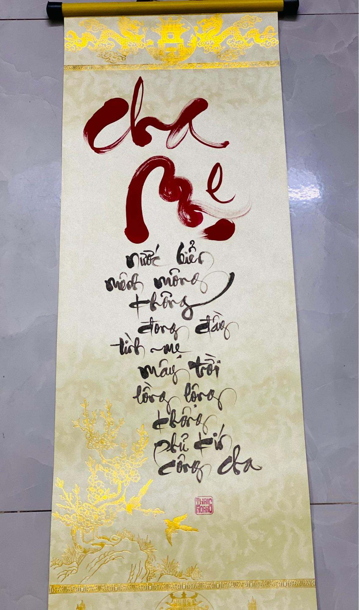 Liễn Thư Pháp Treo Xuân Cha Mẹ