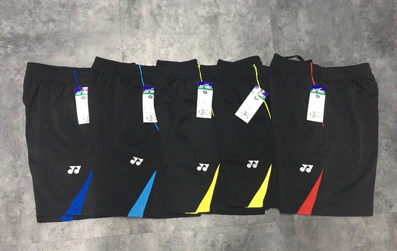 Quần yonex in nam 100% thun poly co giãn nhẹ. Phom 3 size
