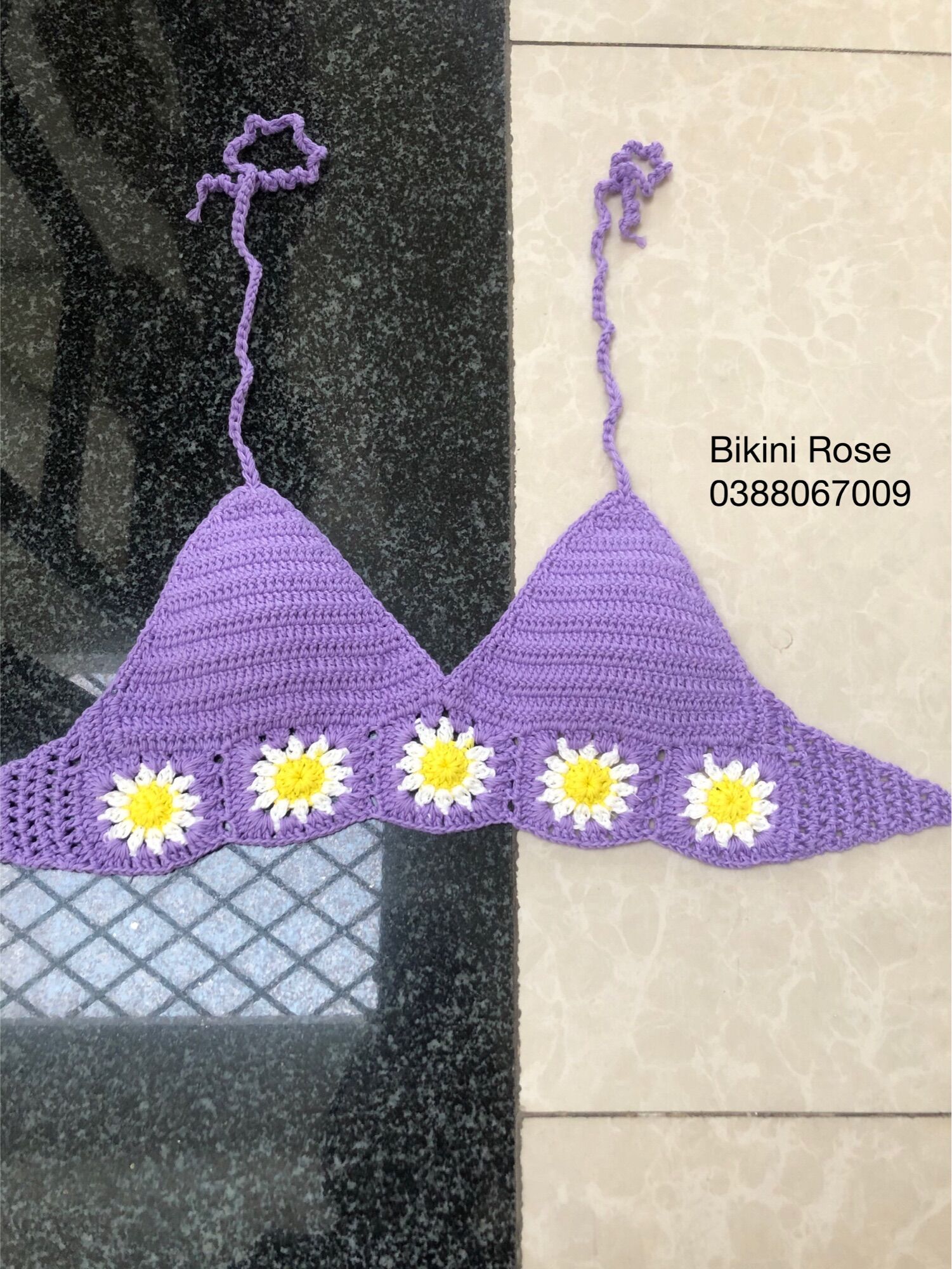 Bikini len móc kèm khăn