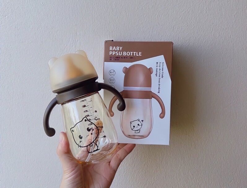 Bình sữa cổ rộng mèo kitty 240ml/ 300ml
