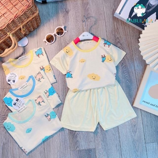 NT067 Bộ cộc tay thun lạnh Minky Mom in hoạ tiết tay phối màu cho bé