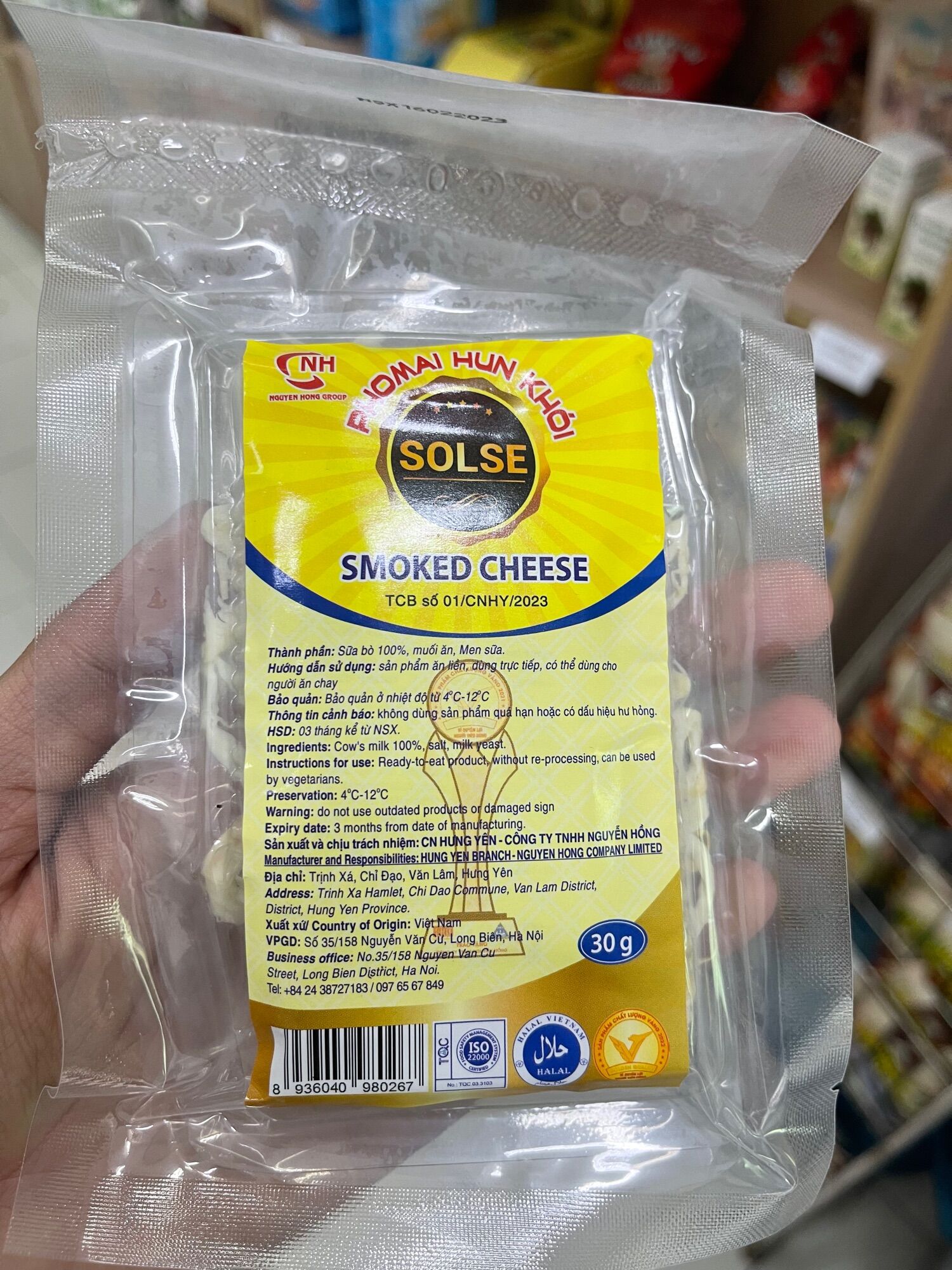 Phomai hun khói 30g tách sợi sẳn