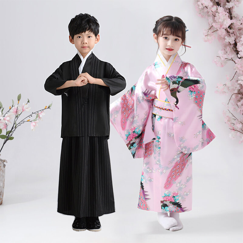 Cổ Trang Kimono Trẻ Em Nhật Bản Áo Tắm Dân Tộc Bé Trai Bé Gái Trang Phục