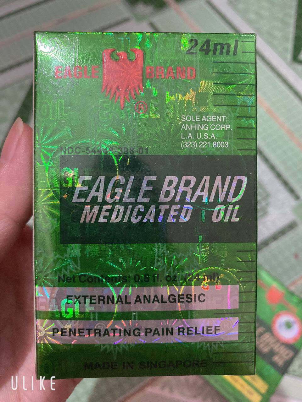 Dầu gió xanh Eagle Brand Singapore 2 nắp chính hãng 24ml