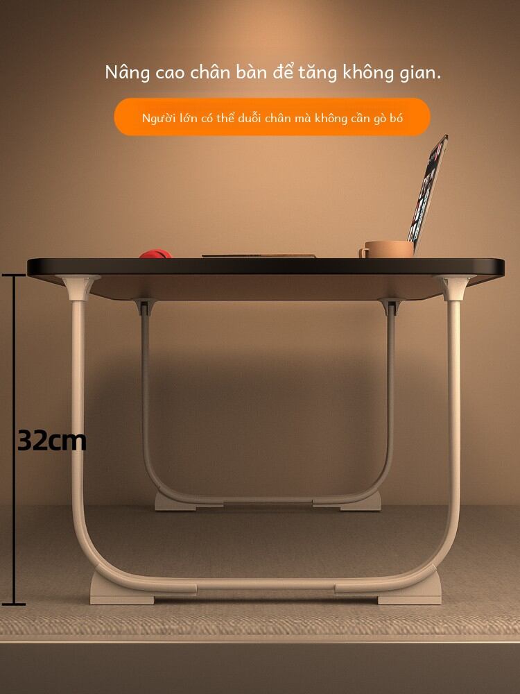Bed Desk Bay Window Foldable Small Table Bedroom Sitting Computer Stand Simple Dormitory Bedroom Bedside Lazy Homework Large Heightened Multi-Functional Small Table Board Children Learning Writing