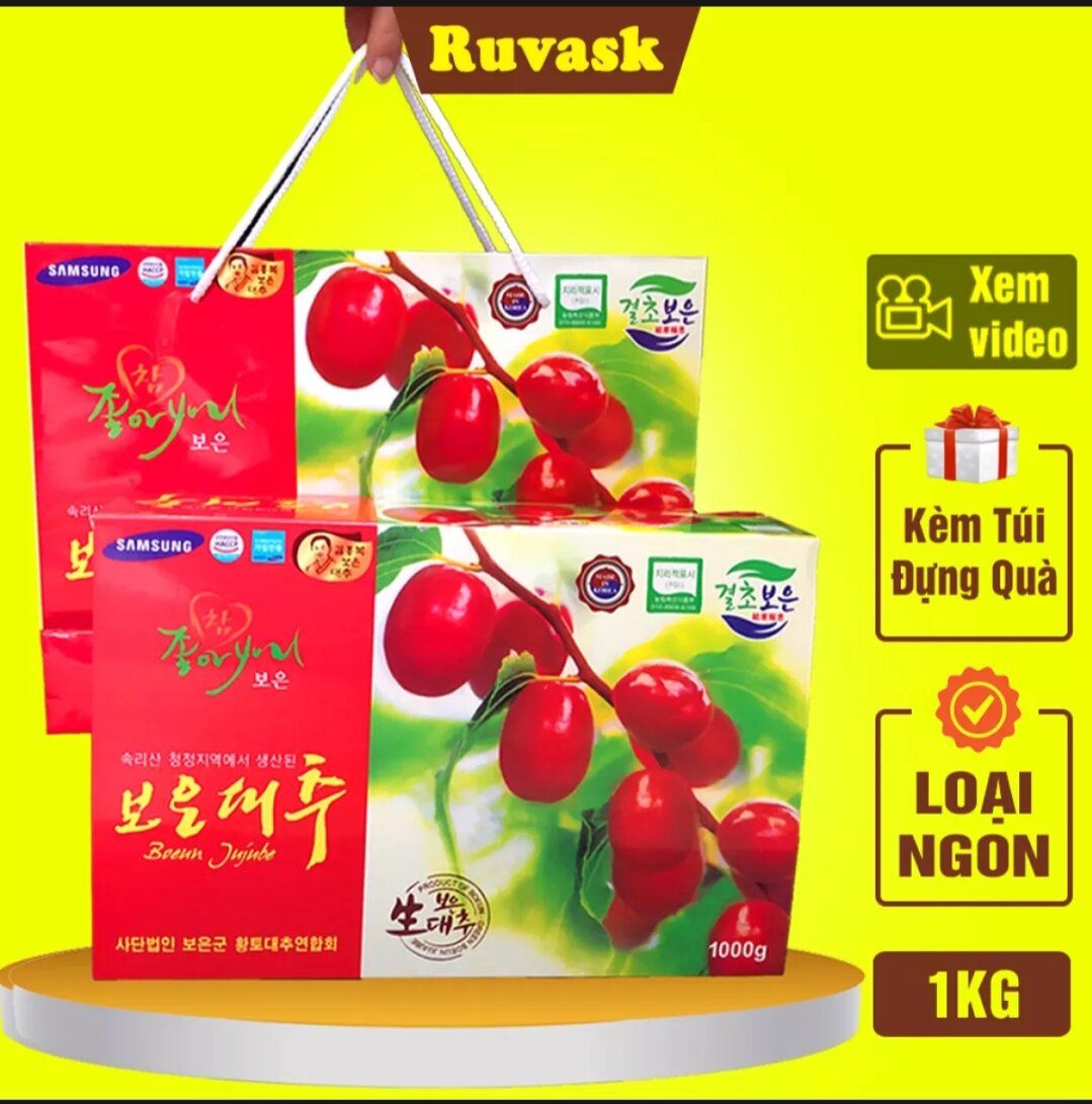 Táo Đỏ Hàn Quốc ( Hộp 1kg kèm túi xách)