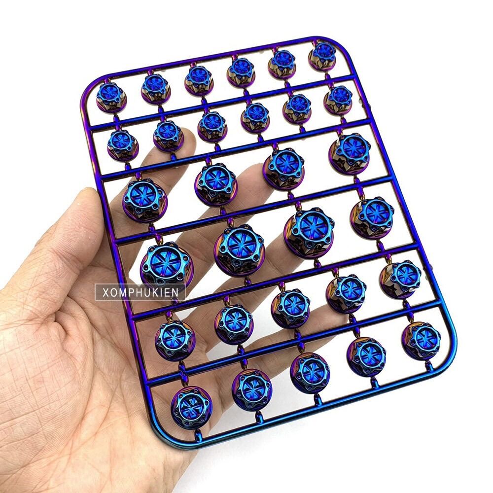 Chụp Ốc Xi Màu Titan Trang Trí Xe Máy [ 1 Bộ 30 cái ]