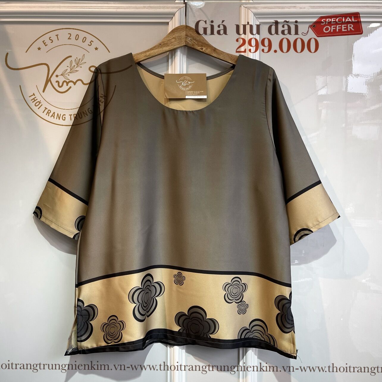 Áo lụa trung niên sang trọng Bigsize