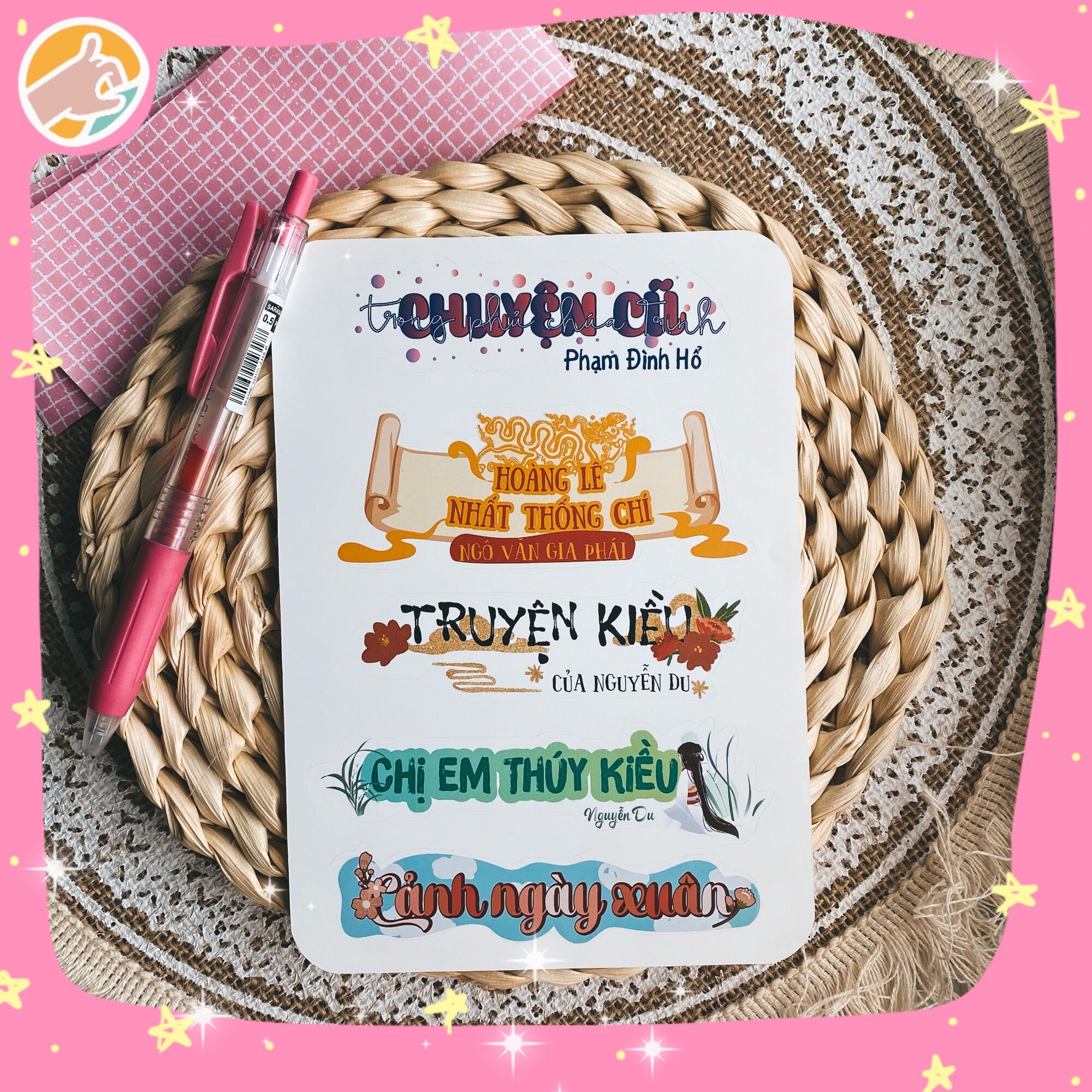 Nhãn dán Sticker môn học 9 - Tựa bài văn