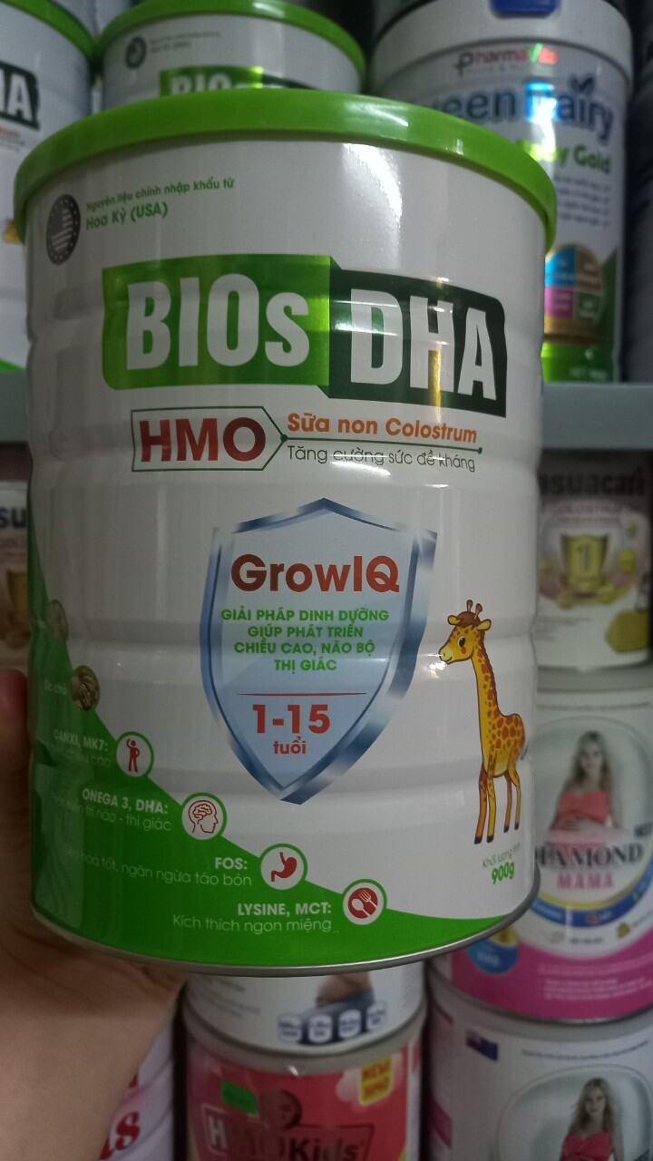 《Xả cận date》Sữa tăng trưởng Bios Dha GrowIQ 1-15 tuổi, 900g, date 5/2025