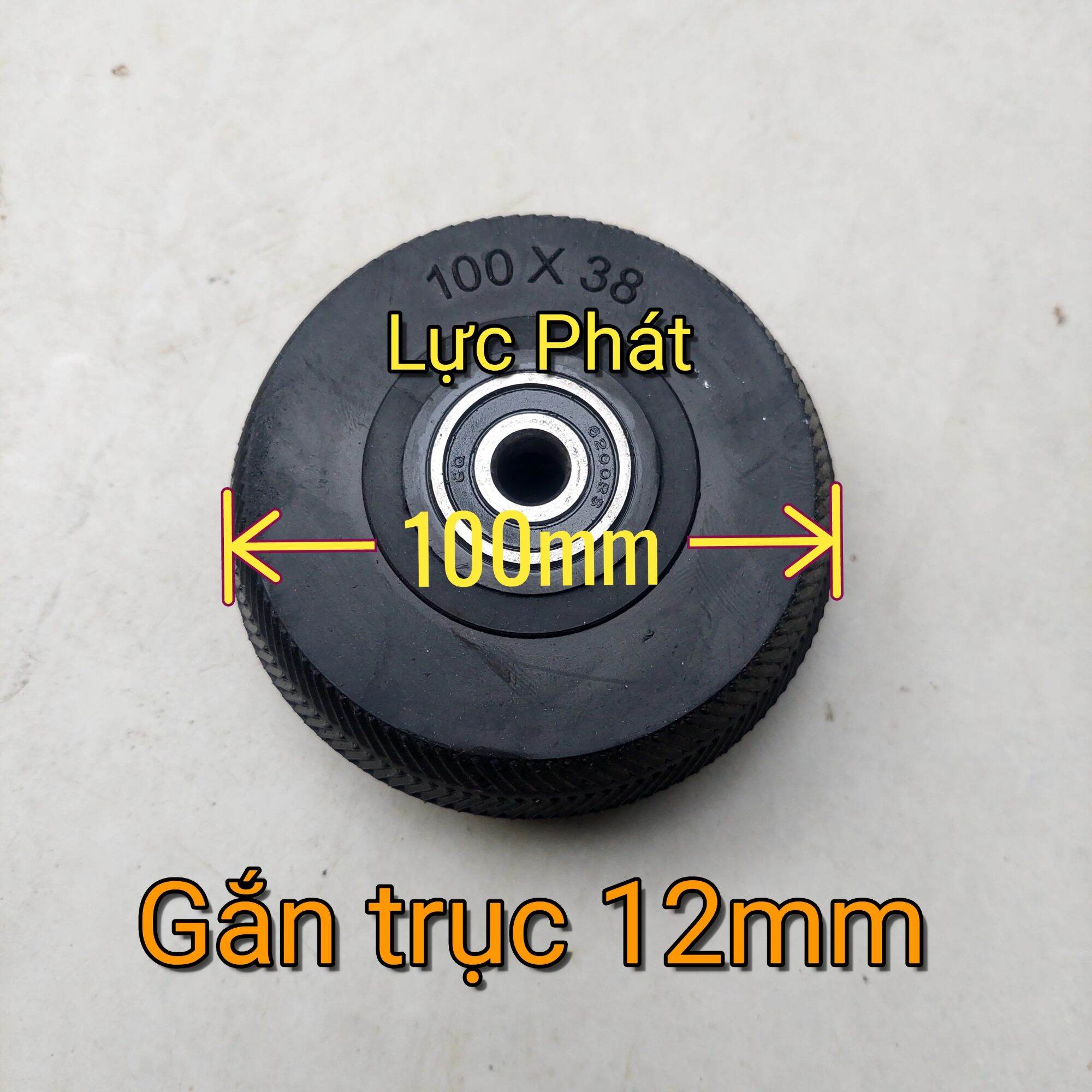 BÁNH XE CAO SU ĐÚC 100mm (10cm), BÁNH XE ĐẨY HÀNG MỚI CỰC ÊM KÈM 2 VÒNG BI