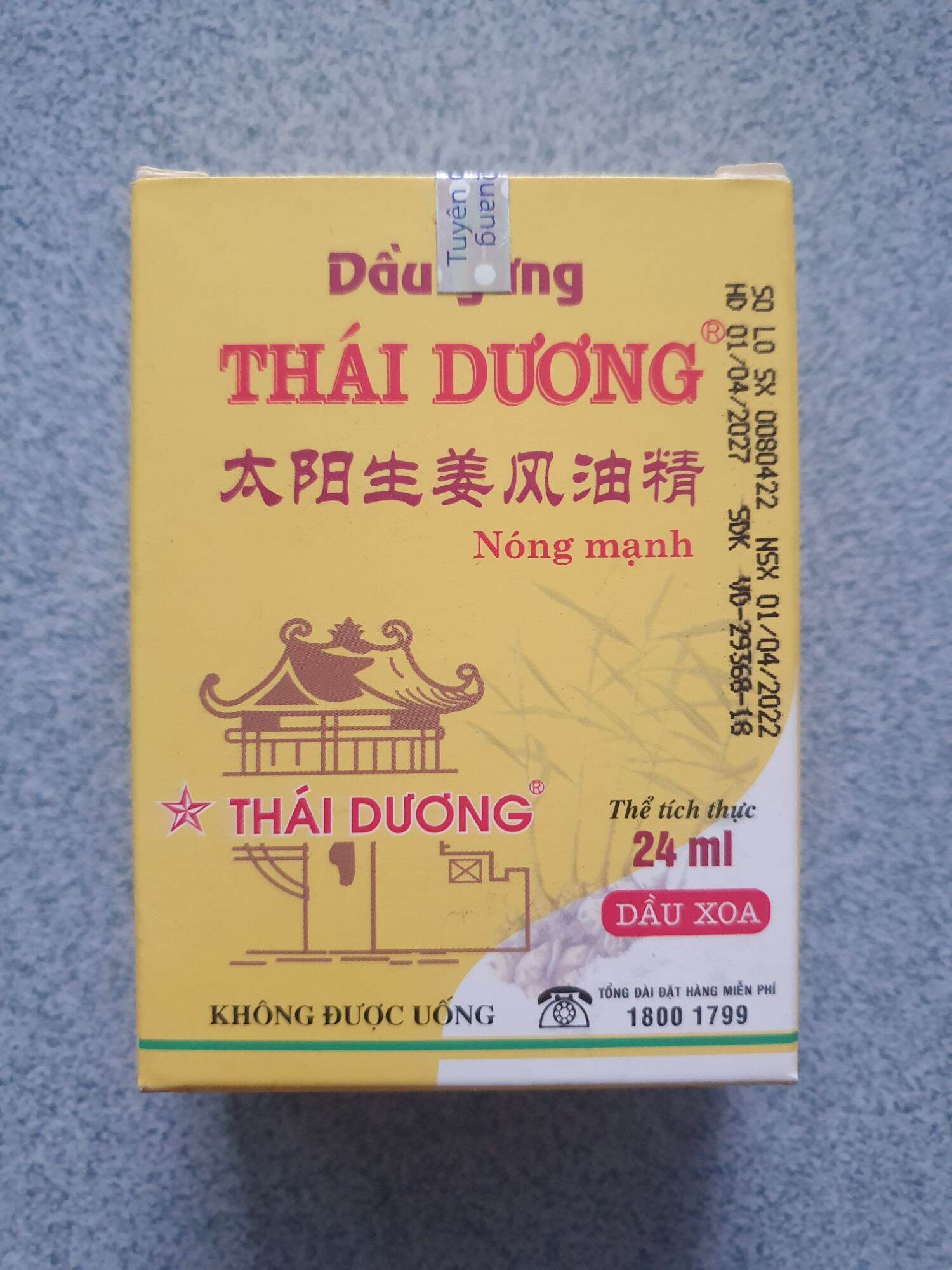 Dầu Gió Gừng Ginger Oil Thái Dương (C/24ml)