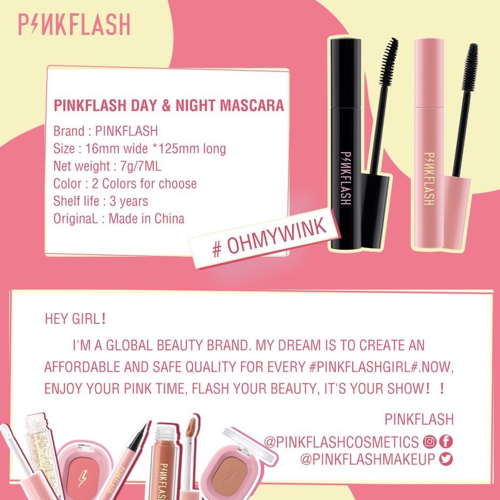 (FREESHIP) PF-E08 pinkflash Mascara chuốt mi chống nước ,không trôi giúp dài mi cong mi cao 7g