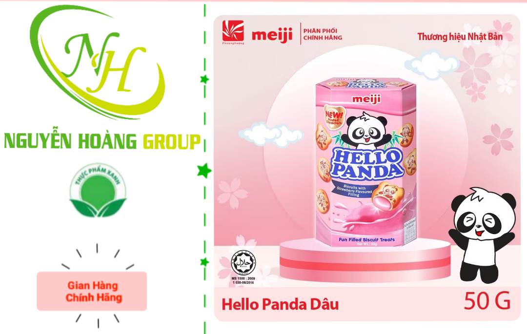 MEIJI - Bánh Hello Panda Double Choco 40g