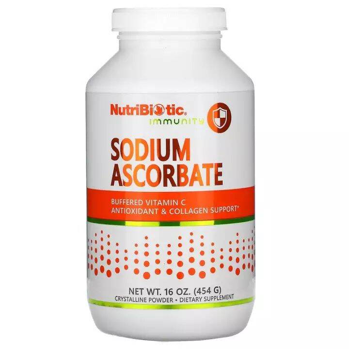Tiền Vitamin C, Non acidic, NutriBiotic, Immunity, Sodium Ascorbate, Crystalline Powder, 8 oz