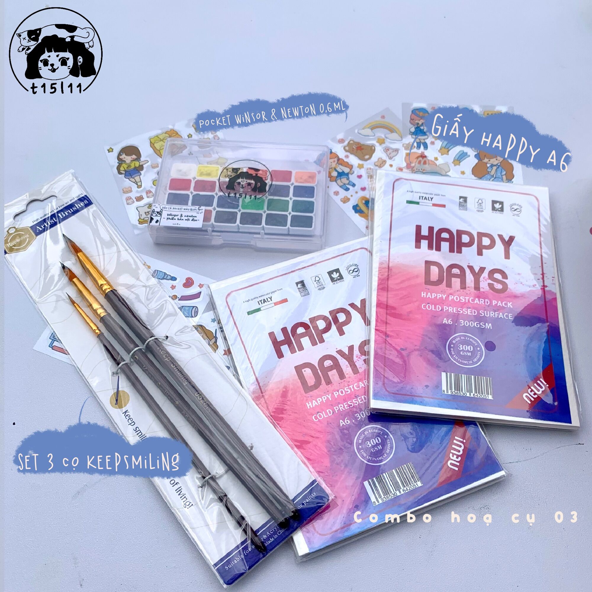 [t15l11] Combo Màu Nước Hoạ Cụ 03