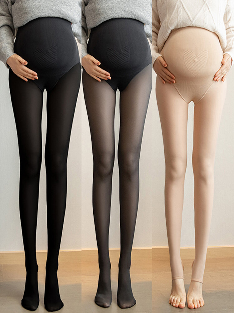 Quần Tất Sinh Mầm Bên Trong Mùa Xuân Thu Thường Ngày Bằng Nylon Dày Quần Áo Cơ Bản Có Lớp Lót Lông Cừu Giữ Ấm Cho Bà Bầu