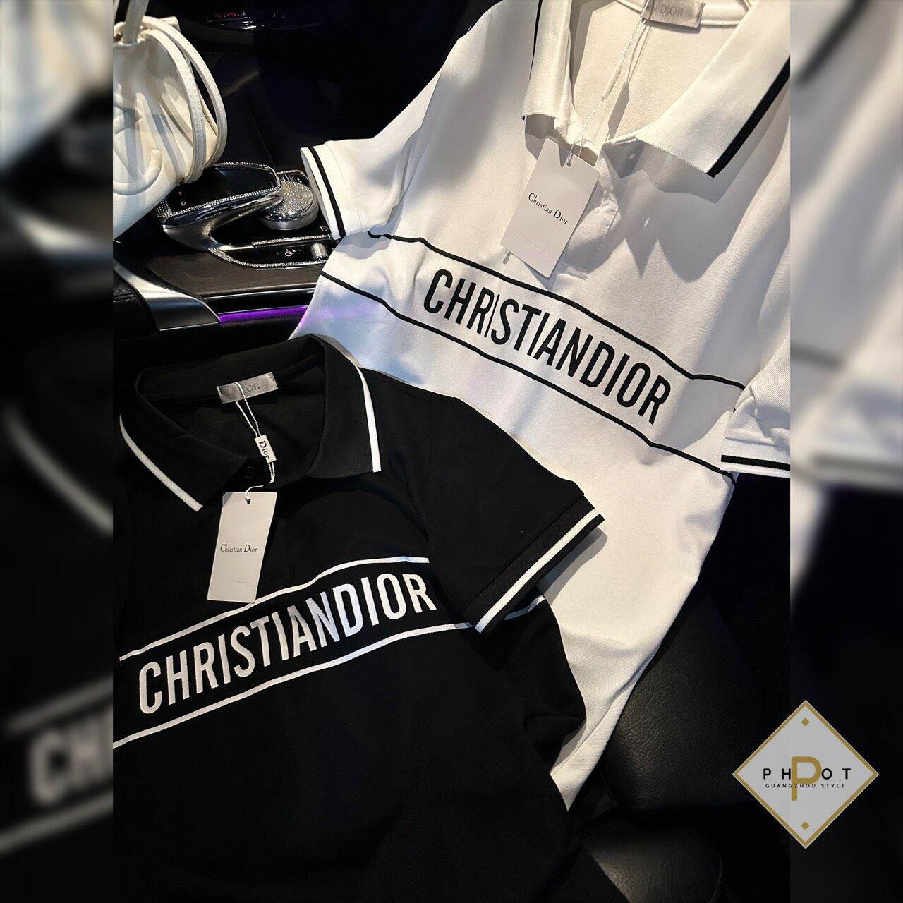 Áo polo Christian Dior cho nam nữ với 2 màu đen và trắng