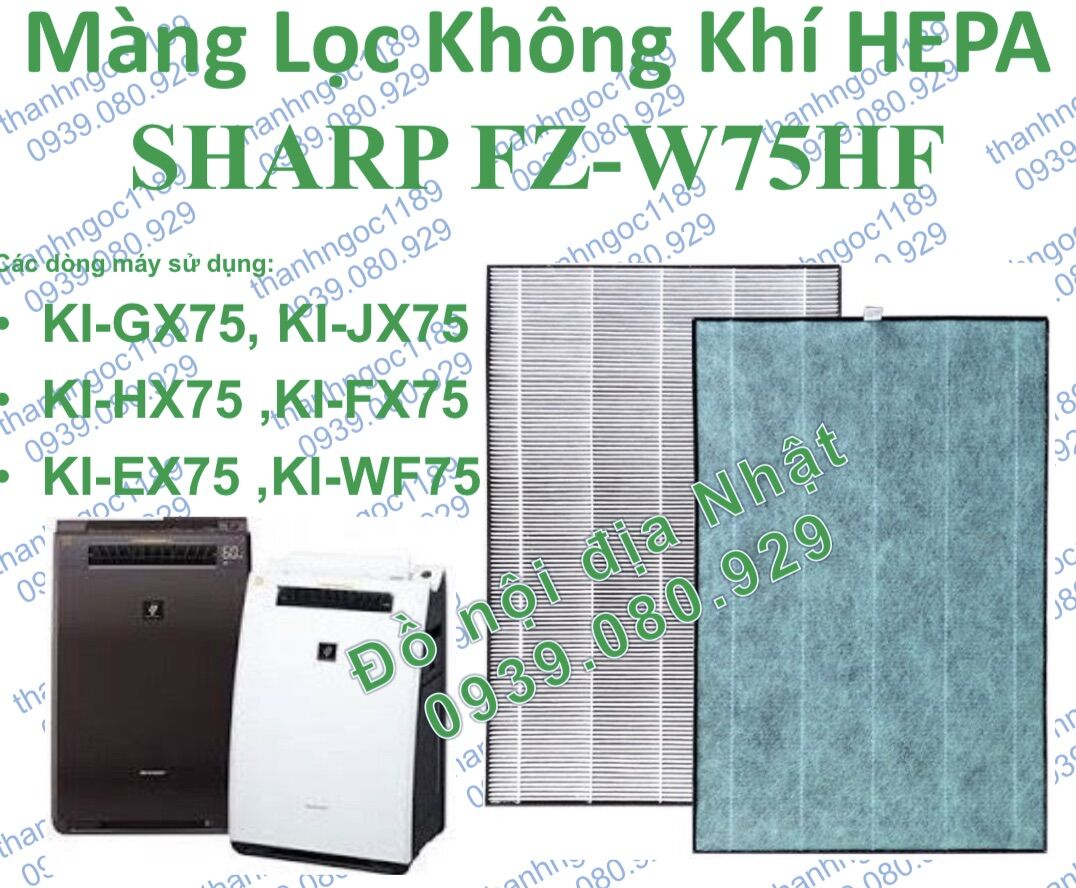 Màng lọc Hepa Sharp FZ-W75l(KI-GX75,KI-HX75,KI-JX75,KI-EX75,KI-GF60HX,KI-WF606...)