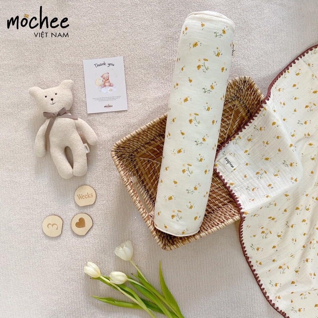 Gối Ôm Muslin Mochee Cho Bé  15x50cm