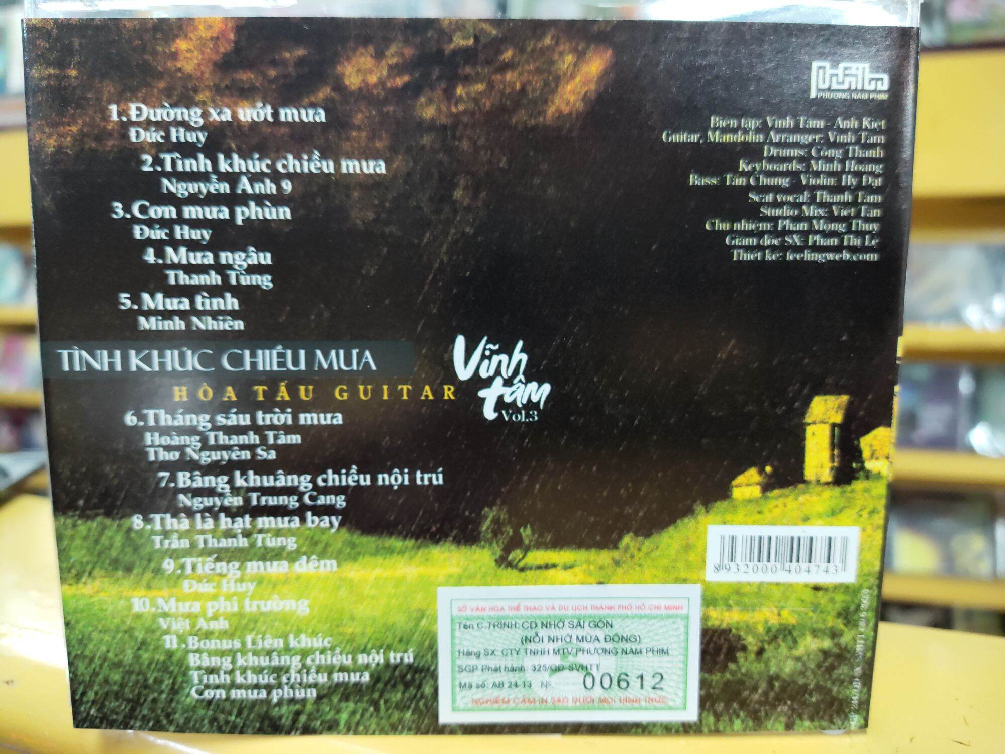 CD Hoà tấu  Vĩnh Tâm - Tình khúc chiều mưa