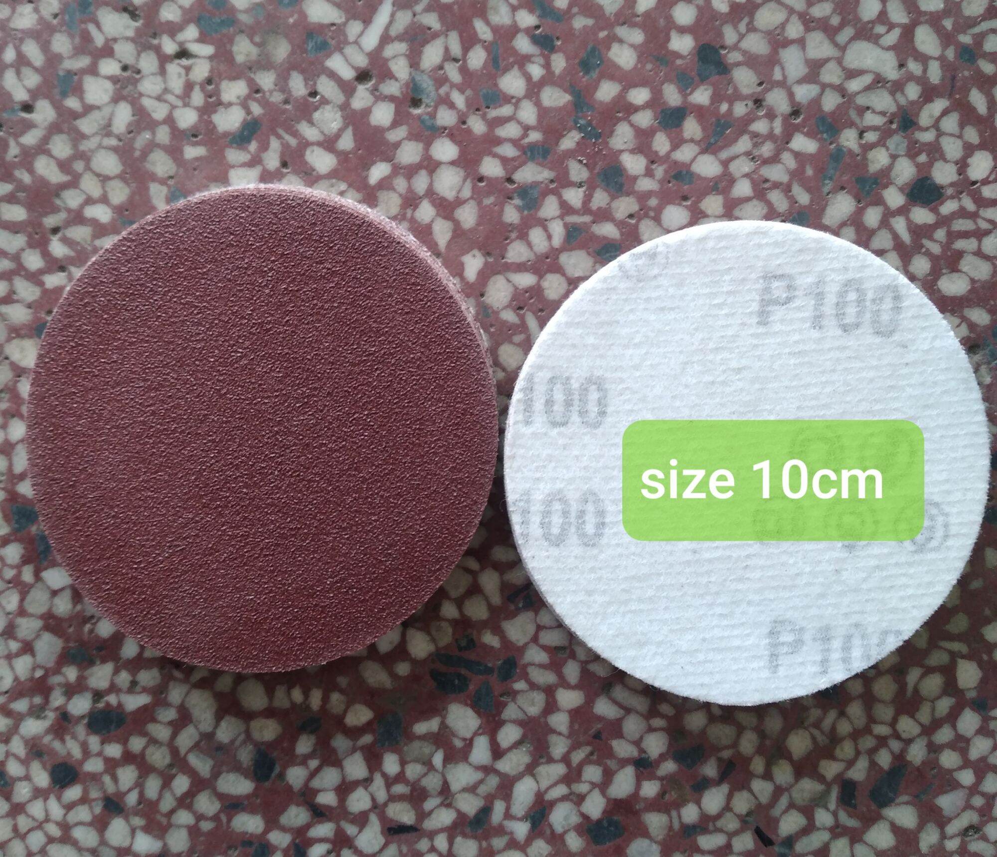 1 cái đế nhựa chà nhám size 10cm . 10 miếng giấy nhám