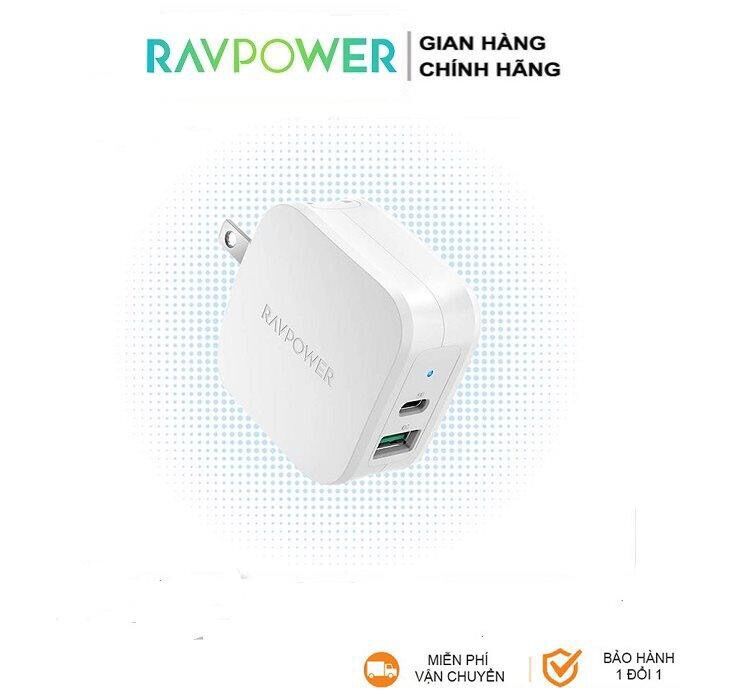 Củ Sạc RAVPower 2 Cổng 18w Usb C + PD RP-PC113