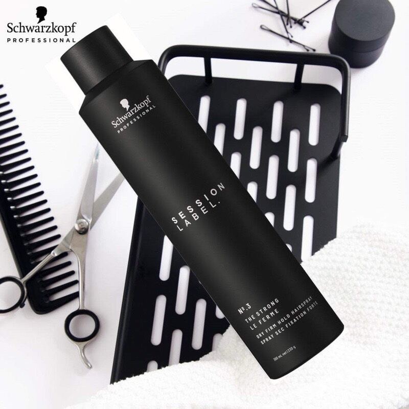 Gôm xịt tóc Osis+ Black Super Dry Fix Schwarzkopf 500ml ( Strong Hold Hairspray)
