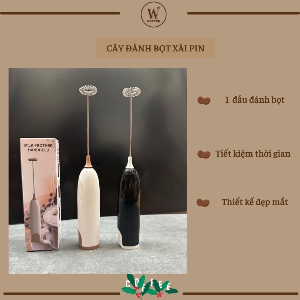 Máy đánh bọt, tạo bọt cafe cầm tay mini w1coffee