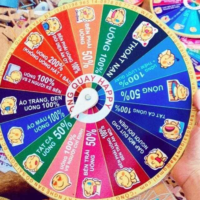 Vòng Quay ( Ăn Nhậu Khủng Long 16 ô -Kt: 25cm x 6cm)