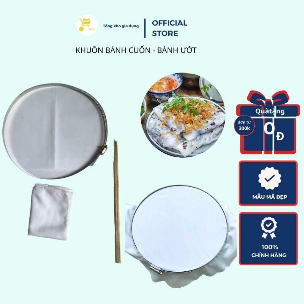 Bộ dụng cụ tráng bánh cuốn - uớt tại nhà - khuôn tráng bánh cuốn - khăn vải tráng bánh cuốn tiện lợi cao cấp mta-mart2