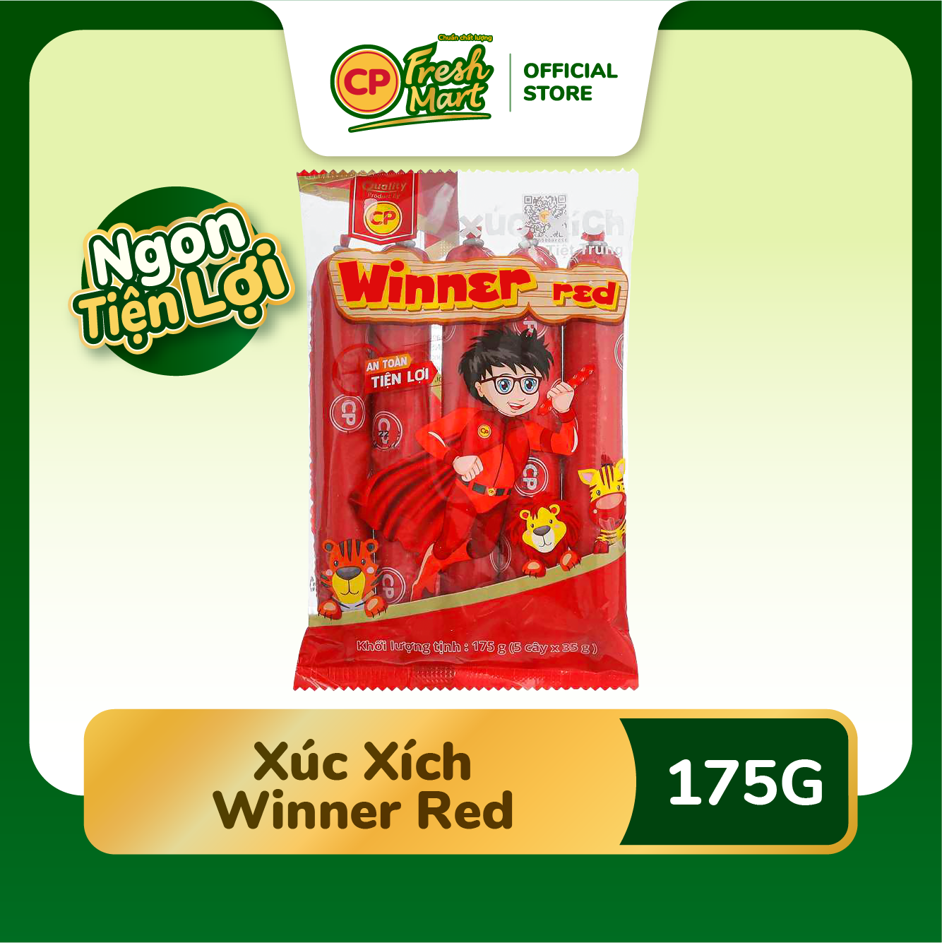 Xúc Xích Winner Red CP Gói 175G - Ngon Tiện Lợi - Snack Ăn Vặt Cho Bé - CP Fresh Mart