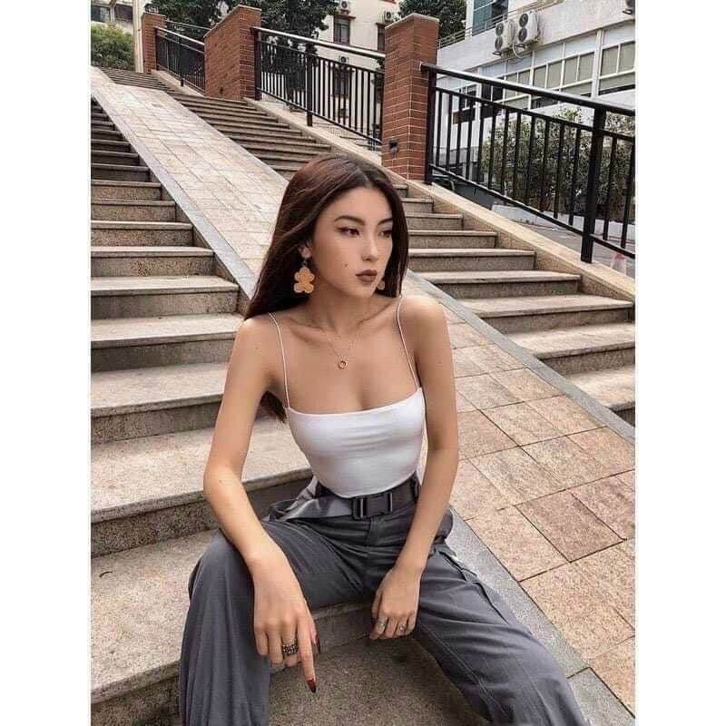 Áo 2 Dây Nữ Cotton Dáng Lửng Croptop MI180 (40-58KG)