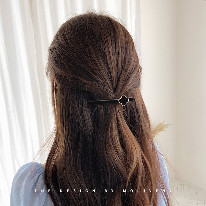 Thanh Lịch Phụ Kiện Tóc Cao Cấp Hàn Quốc Kẹp Bên Hông Kẹp Tóc Nạp Lò Xo Nữ Hợp Kim Hairgrips Thời Trang/mạ Bạc/mạ Vàng