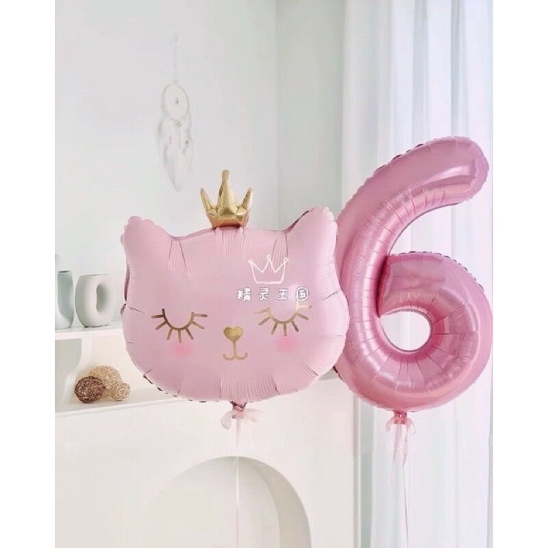 Bóng nơ, bóng mèo vương miện cỡ lớn 70cm siêu kute sinh nhật party