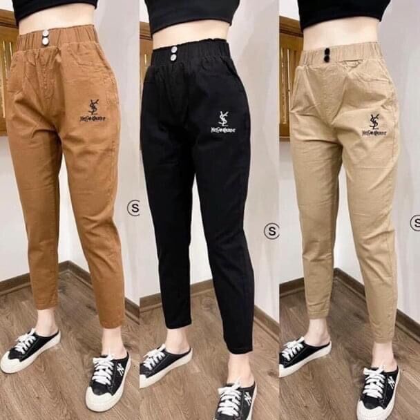 Quần baggy thêu co giãn nhẹ
