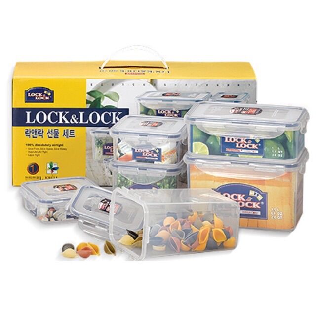 Bộ 6 hộp bảo quản thực phẩm lock&lock - hpl818shp