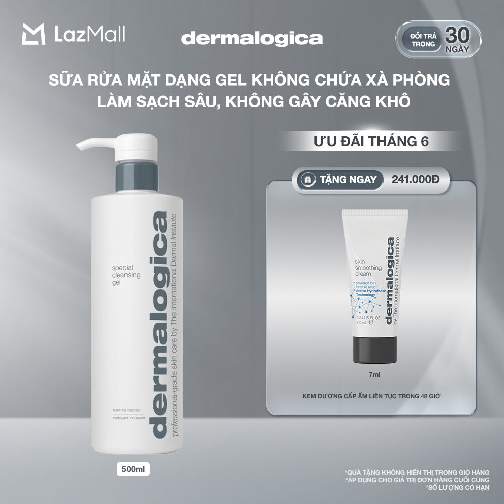 Sữa rửa mặt Dermalogica Special Cleansing Gel 500ml lành tính không chứa xà phòng
