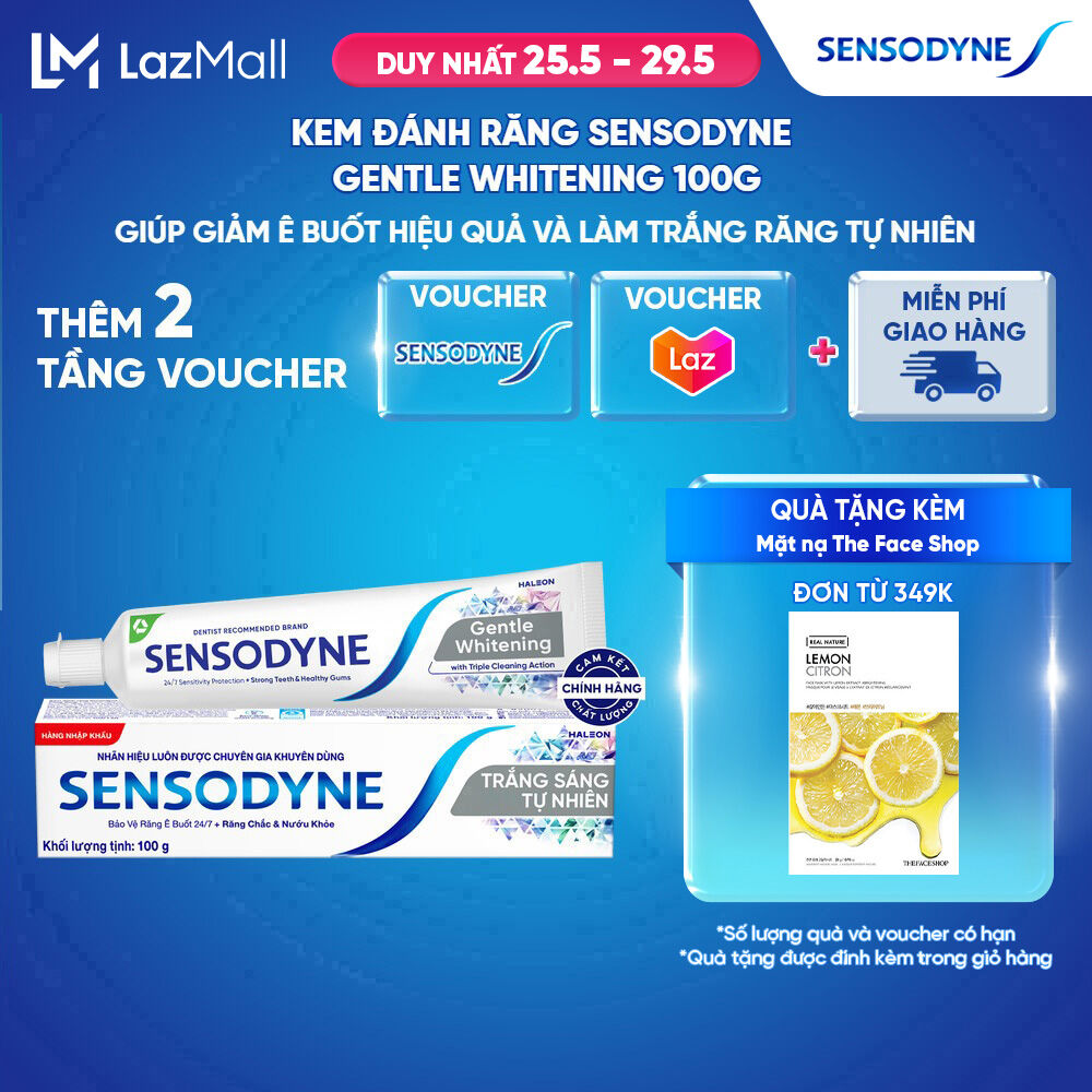 Sensodyne Gentle Whitening Toothpaste 100g Helps Effectively Reduce Sensitivity and Naturally Whiten Teeth