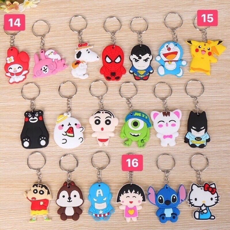Combo 100 Móc Khoá Một Mặt Silicon Cute Dễ Thương Siêu Bền