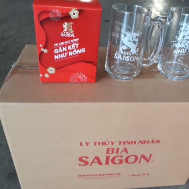 Cốc uống bia sài gòn thủy tinh