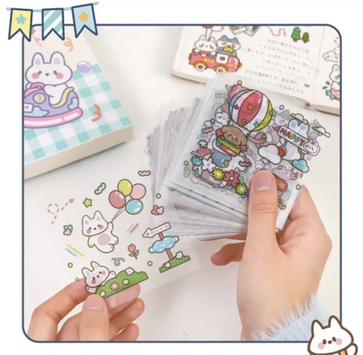 Hộp 100 tấm sticker cute Amusement Park (PVC)