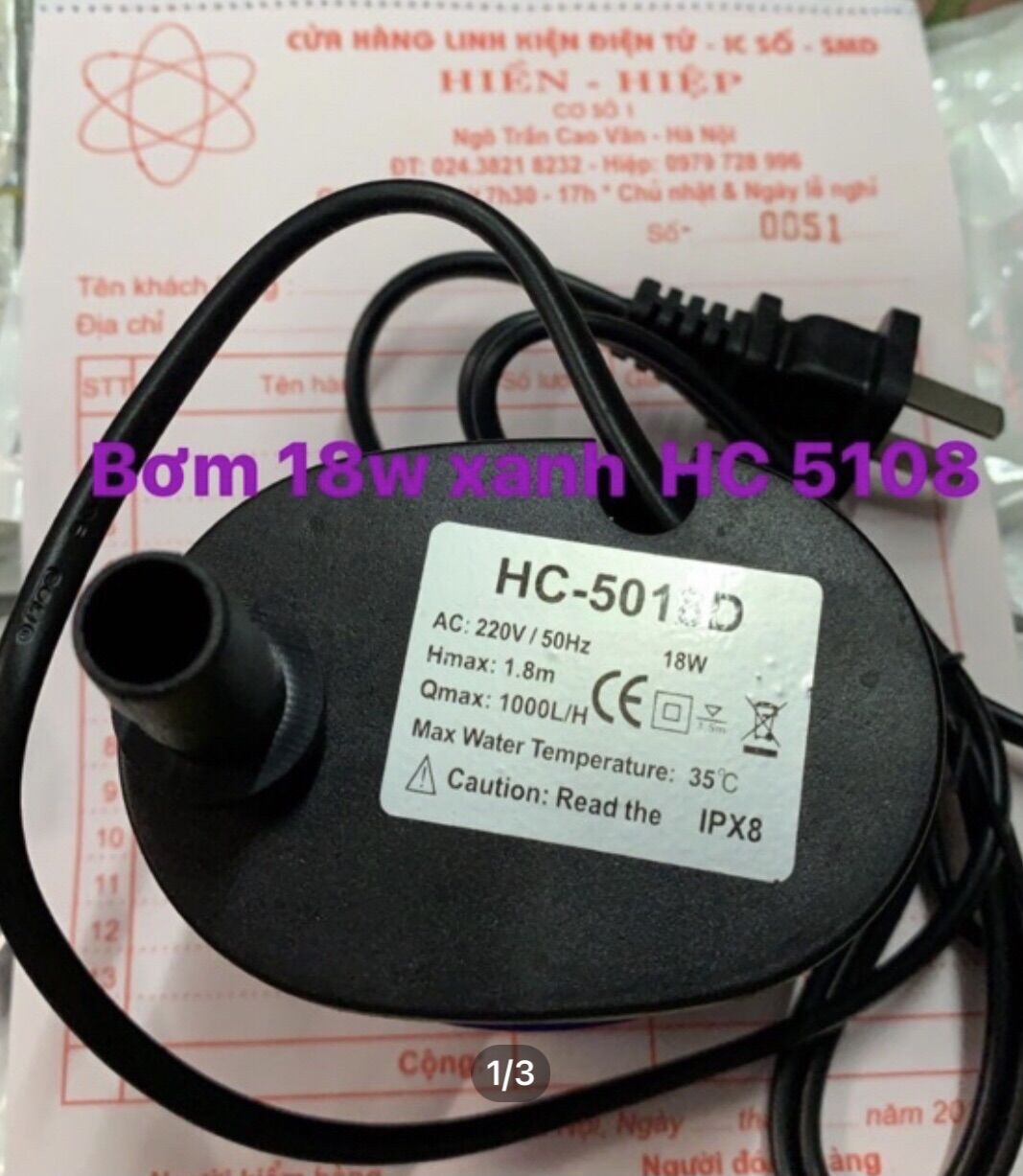 Phụ kiện bể cá bơm hơi nước , bể cá 18w bơm xanh