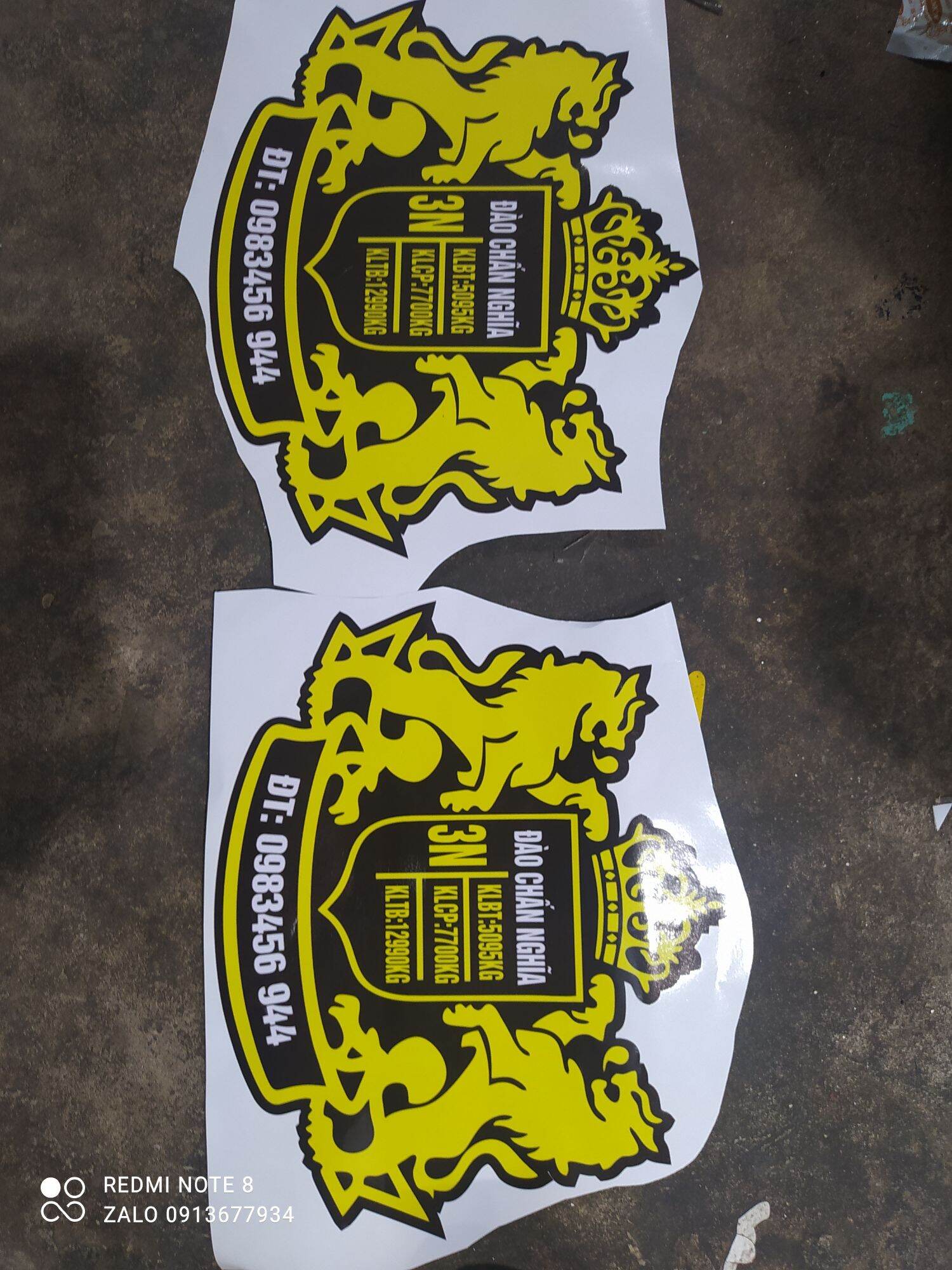 (Sl:2tem)Tem decal trọng tải - tem yêu cầu dán các dòng xe tải,xe ben, xe khách