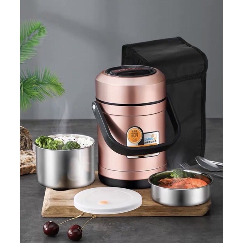 Cặp lồng ủ cơm cháo inox 304% cao cấp 1,5 lít