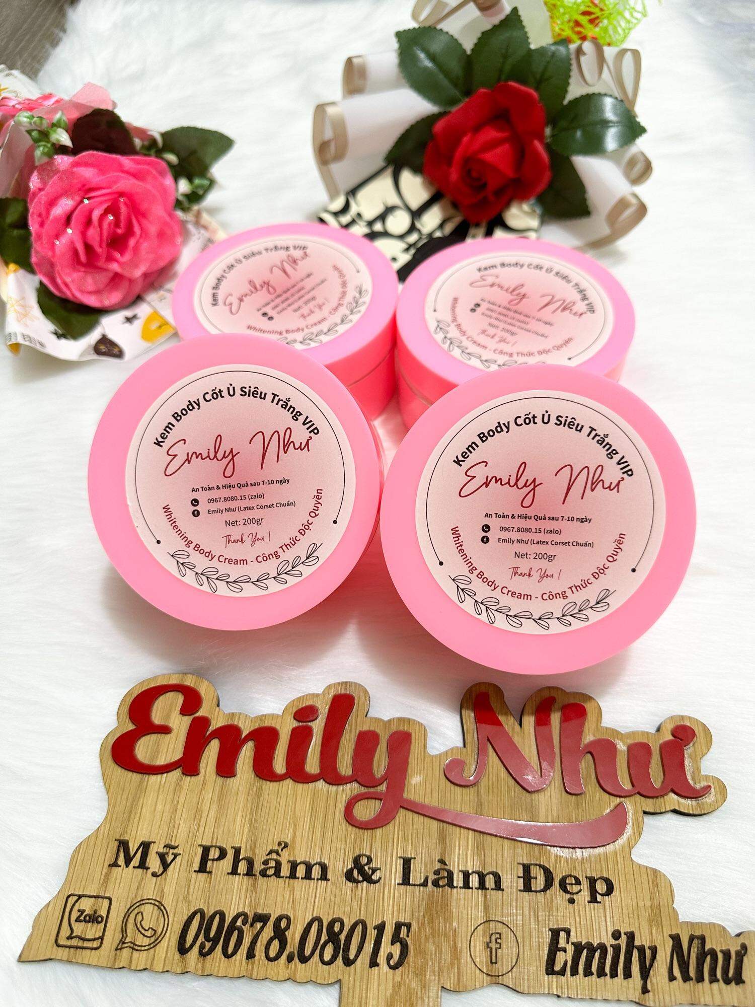. Kem body cốt ủ siêu trắng da Emily Như hủ 200gr. Kem body trắng da, kem cốt ủ thái mix bạch ngọc liên, kem body bạch ngọc liên trộn kem cốt thái lan, body cốt ủ trắng da toàn thân.