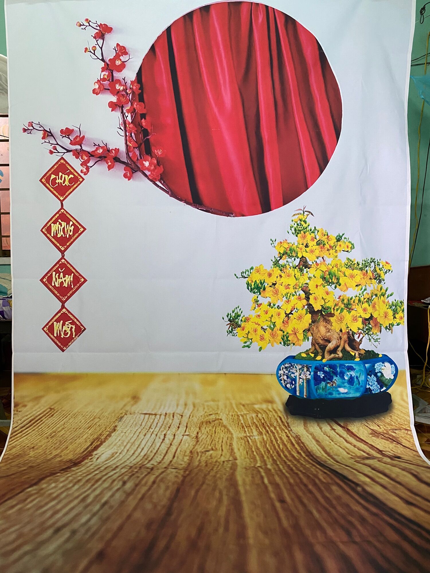 Phông nền chụp ảnh Tết 1,5m x 2,5m