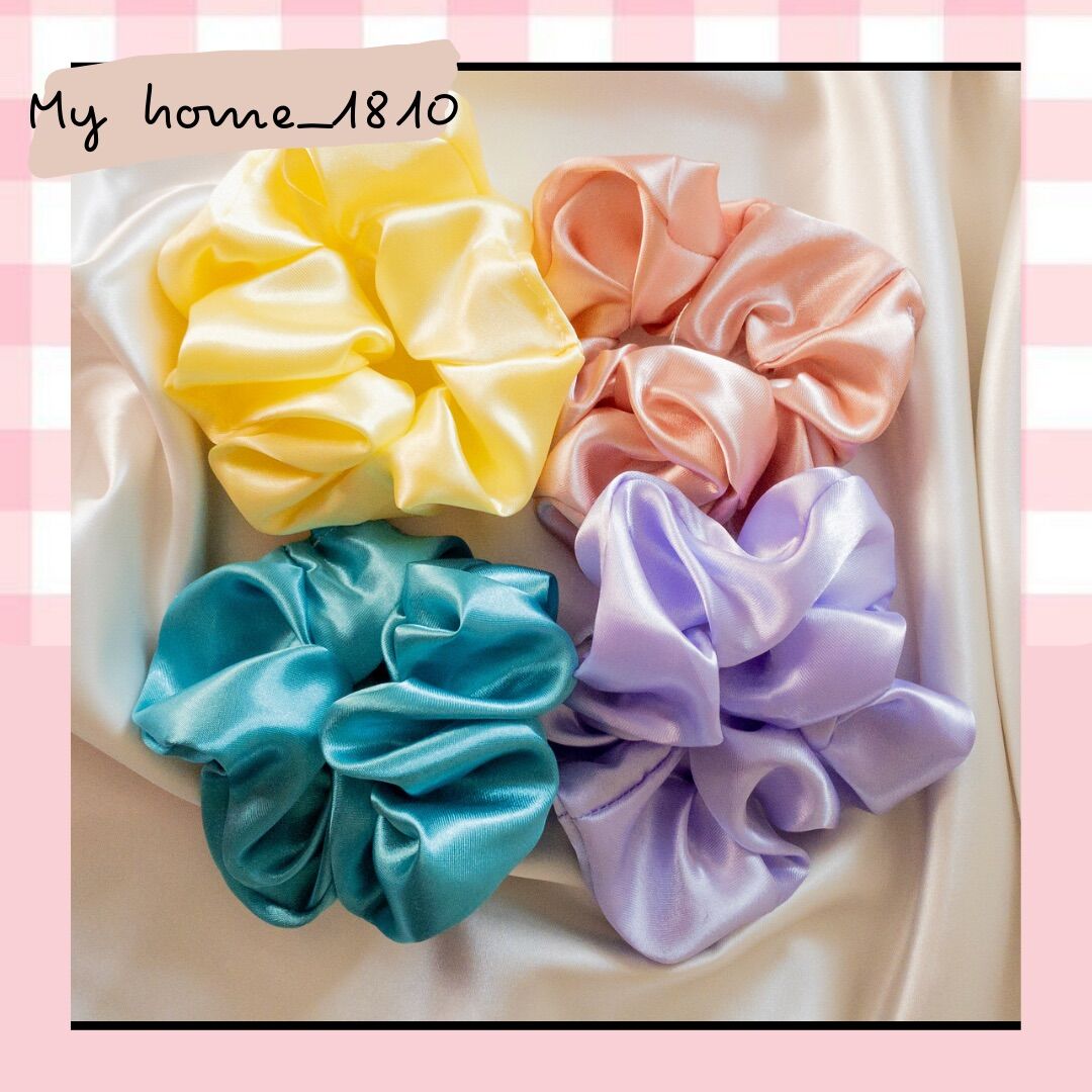 Dây cột tóc Scrunchies phi bóng lụa cao cấp loại to