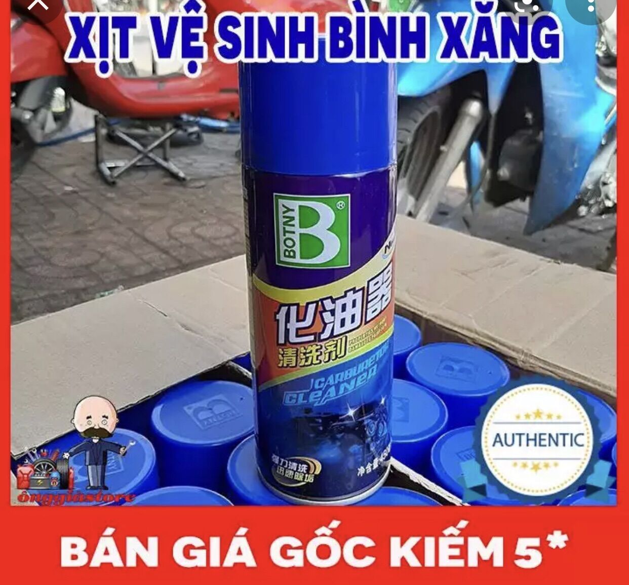 [CHÍNH HÃNG] Chai xịt vệ sinh bình xăng con xe máy Botny siêu sạch PT132
